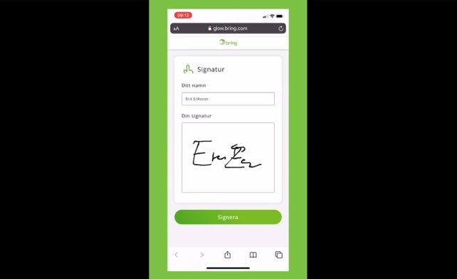 Signatur på smartphone
