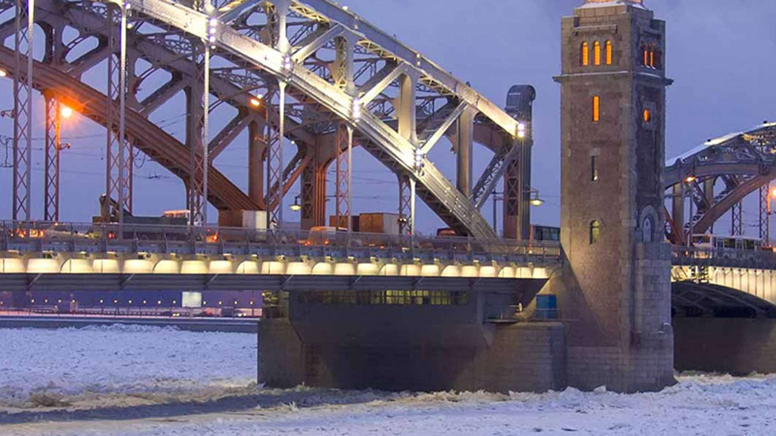 Bolsheokhtinsky Bridge in Saint Petersburg