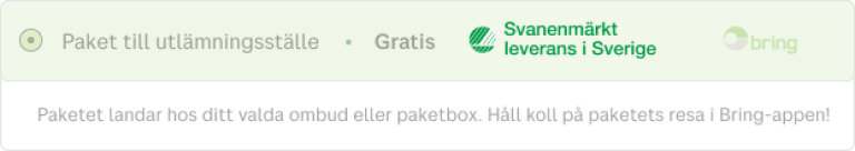 Exempel på hur Svanenmärkningen synliggörs i checkout