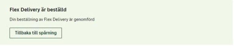 Skärmbild av en beställning av Mottagarstyrd flex delivery